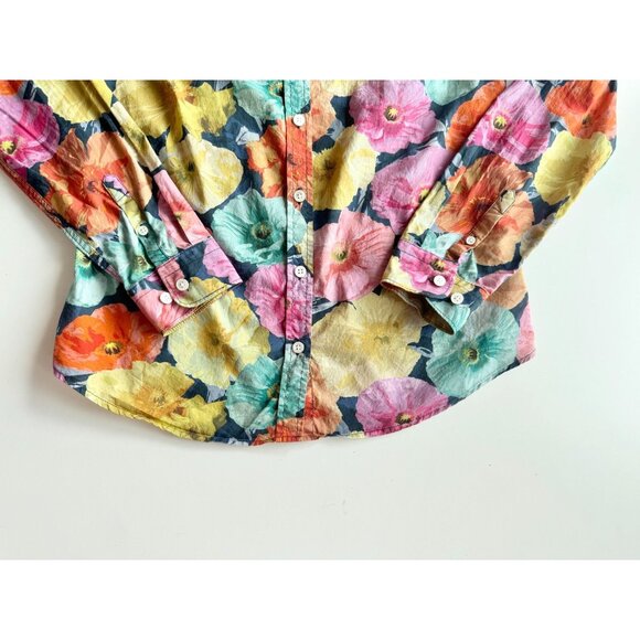 SIMONS x LIBERTY Poppy Wonder Floral Cotton Voile Button Down Blouse, Size XS - Picture 9 of 14
